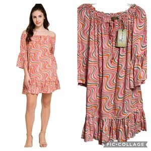 Skemo Tulum Coral Beaded Dress‎ - New with Tags XS (2878)